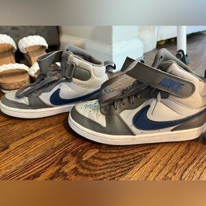 Nike Kids' Gray and Blue High-Top Sneakers